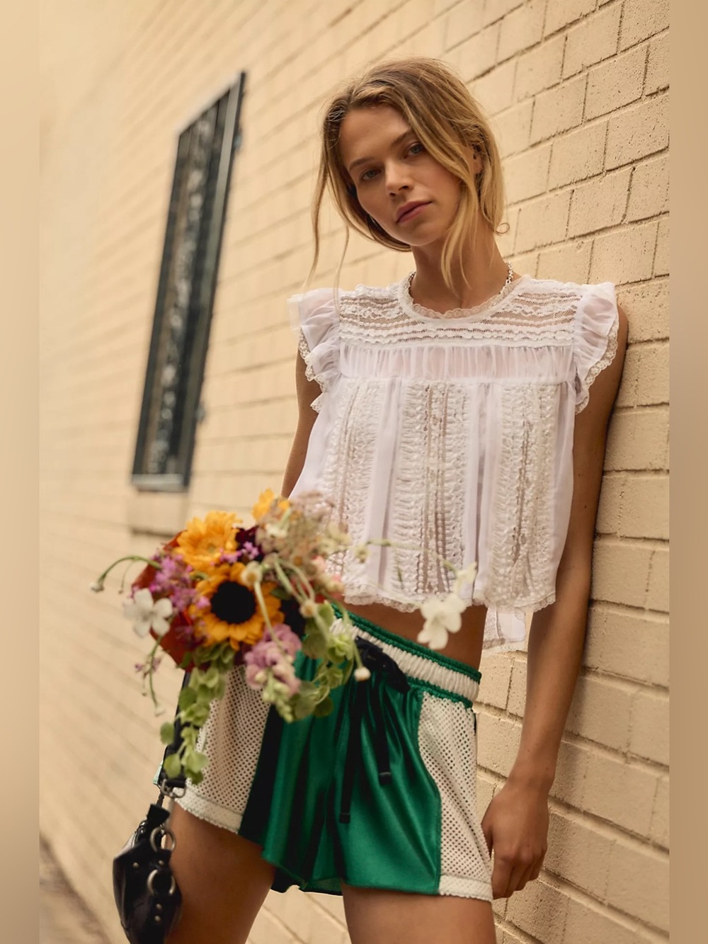 Free People Sun Drenched Blouse White